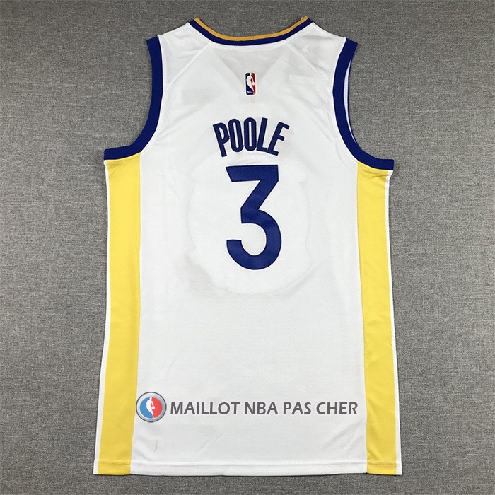 Maillot Golden State Warriors Jordan Poole NO 3 Association 2022-23 Blanc